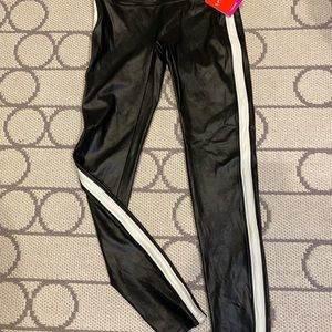 COPY - Spanx faux leather striped leggings
